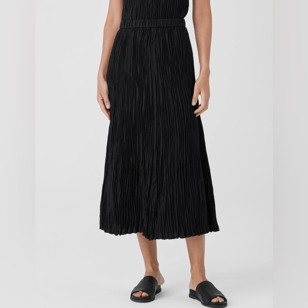 NWT Eileen Fisher Crushed Silk Maxi Skirt